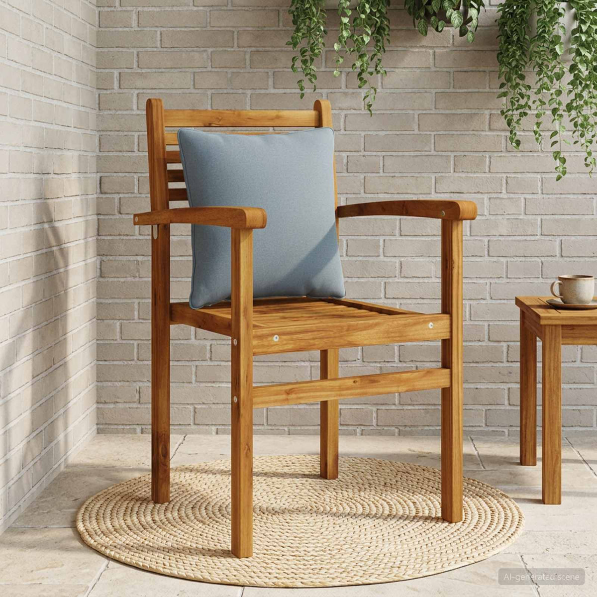 1-Delig Rugkussen PUTTEN 100% Polyester Blauw 40 x 40 x 15 cm