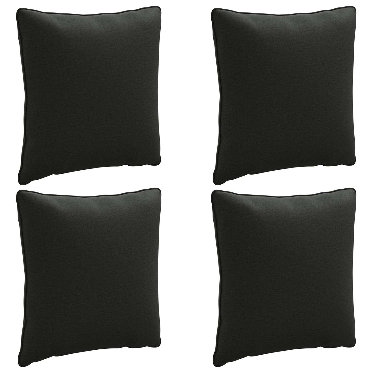 4-Delige Rugkussens PUTTEN 4 pcs 100% Polyester Zwart