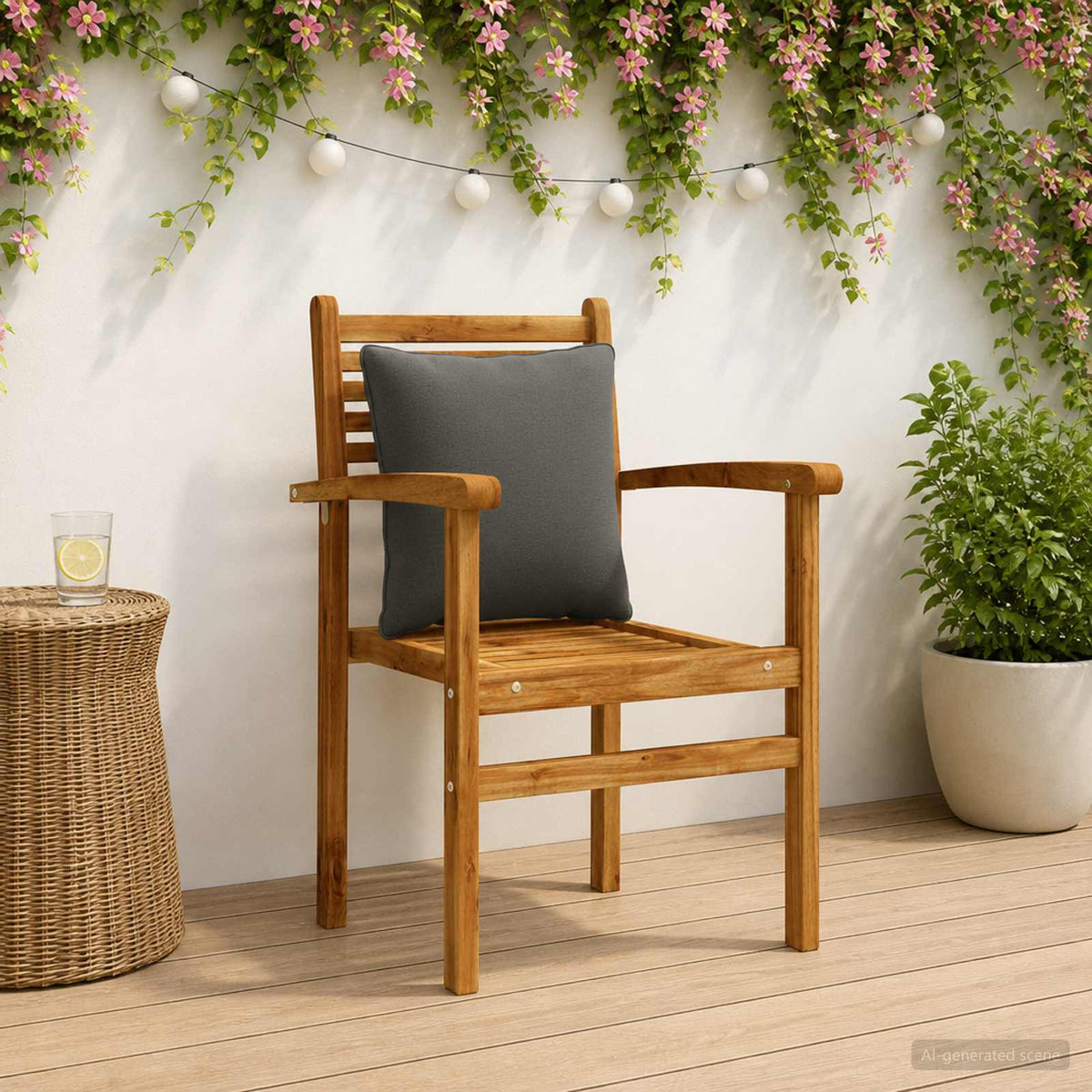 4-Delige Rugkussens PUTTEN 4 pcs 100% Polyester Antraciet
