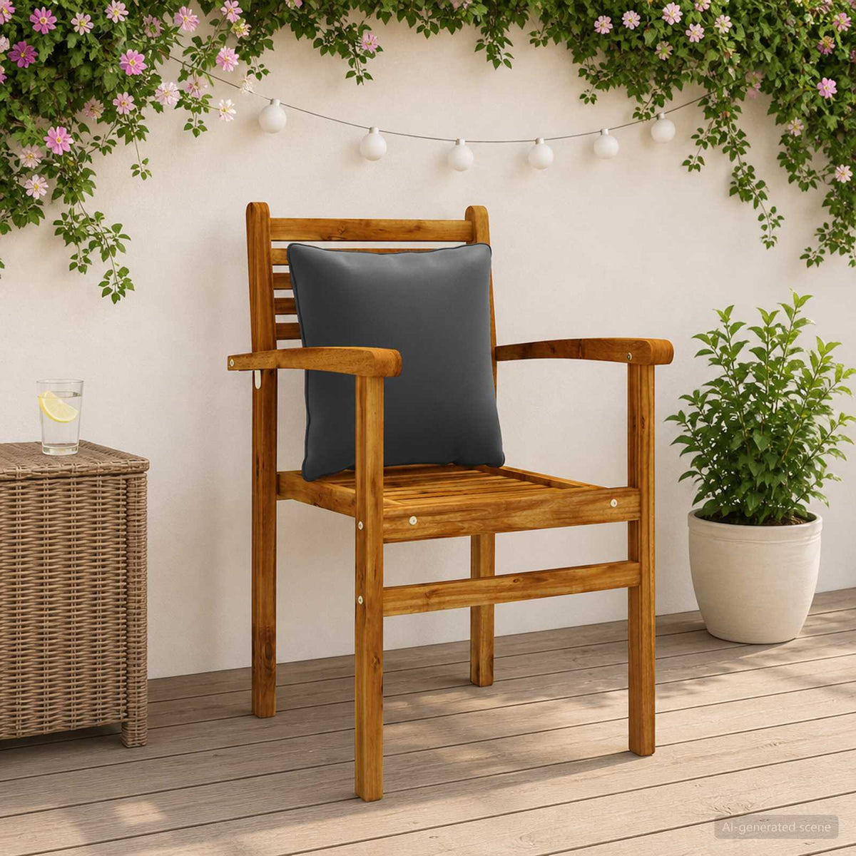 4-Delige Rugkussens PUTTEN 4 pcs 100% Polyester Antraciet