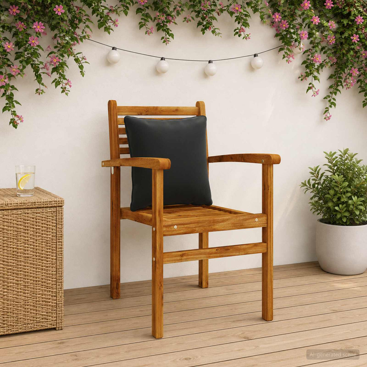 4-Delige Rugkussens PUTTEN 4 pcs 100% Polyester Zwart