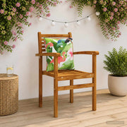 Rugkussens 4 stuks tropische flamingo meerkleurig
