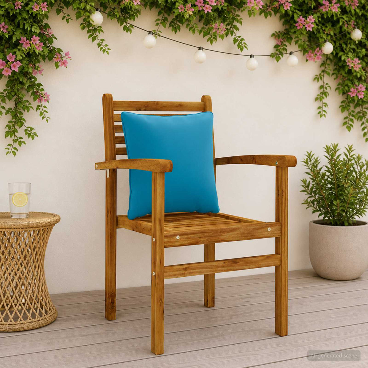 4-Delige Rugkussens PUTTEN 4 pcs 100% Polyester Lichtblauw