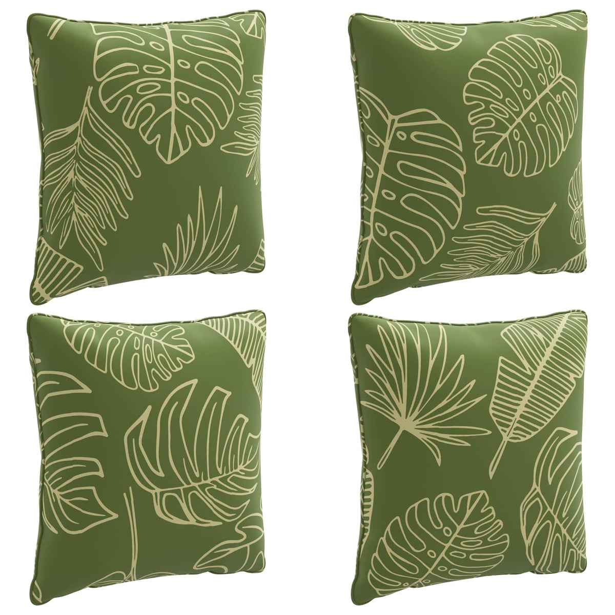 4-Delige Rugkussens PUTTEN 4 pcs 100% Polyester Bladontwerp