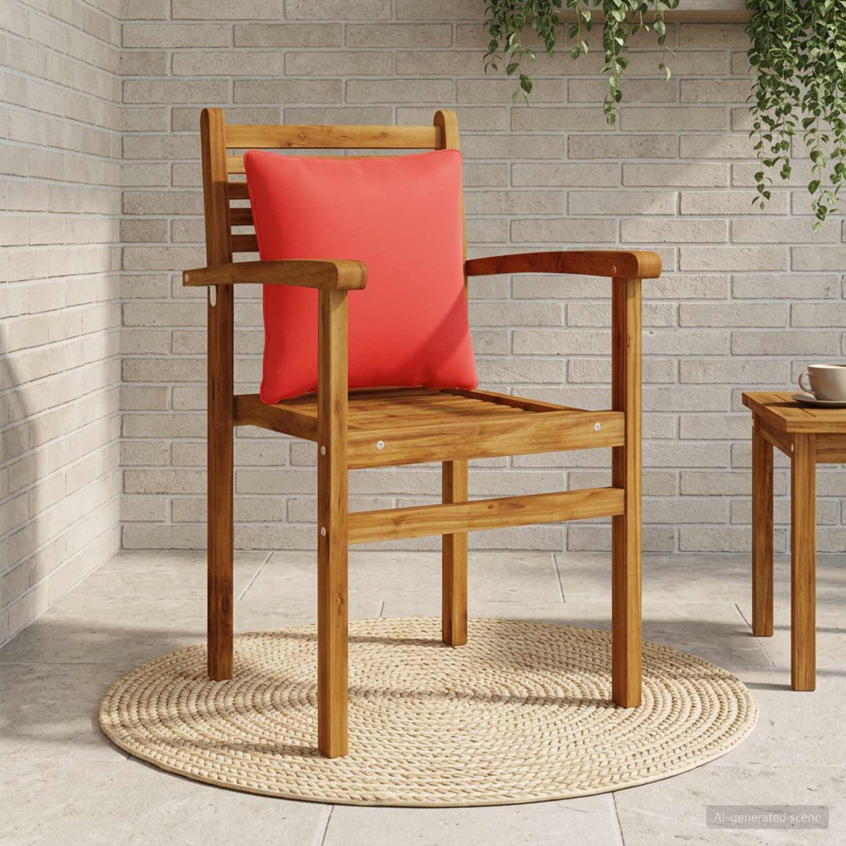 1-Delig Rugkussen PUTTEN 100% Polyester Rood 40 x 40 x 15 cm
