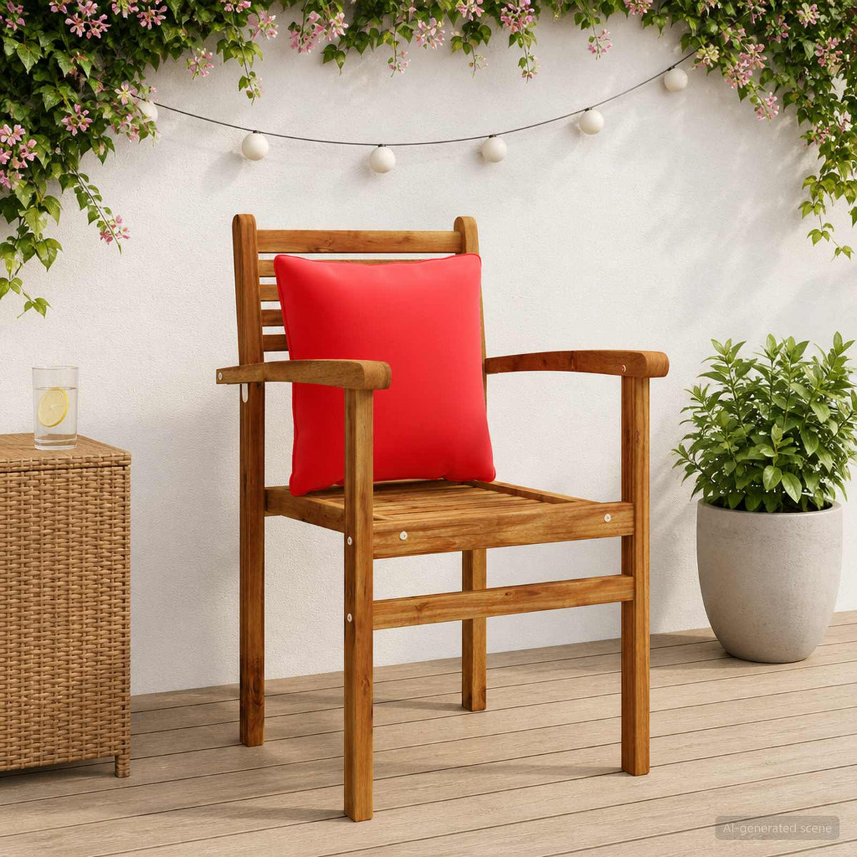 4-Delige Rugkussens PUTTEN 4 pcs 100% Polyester Rood