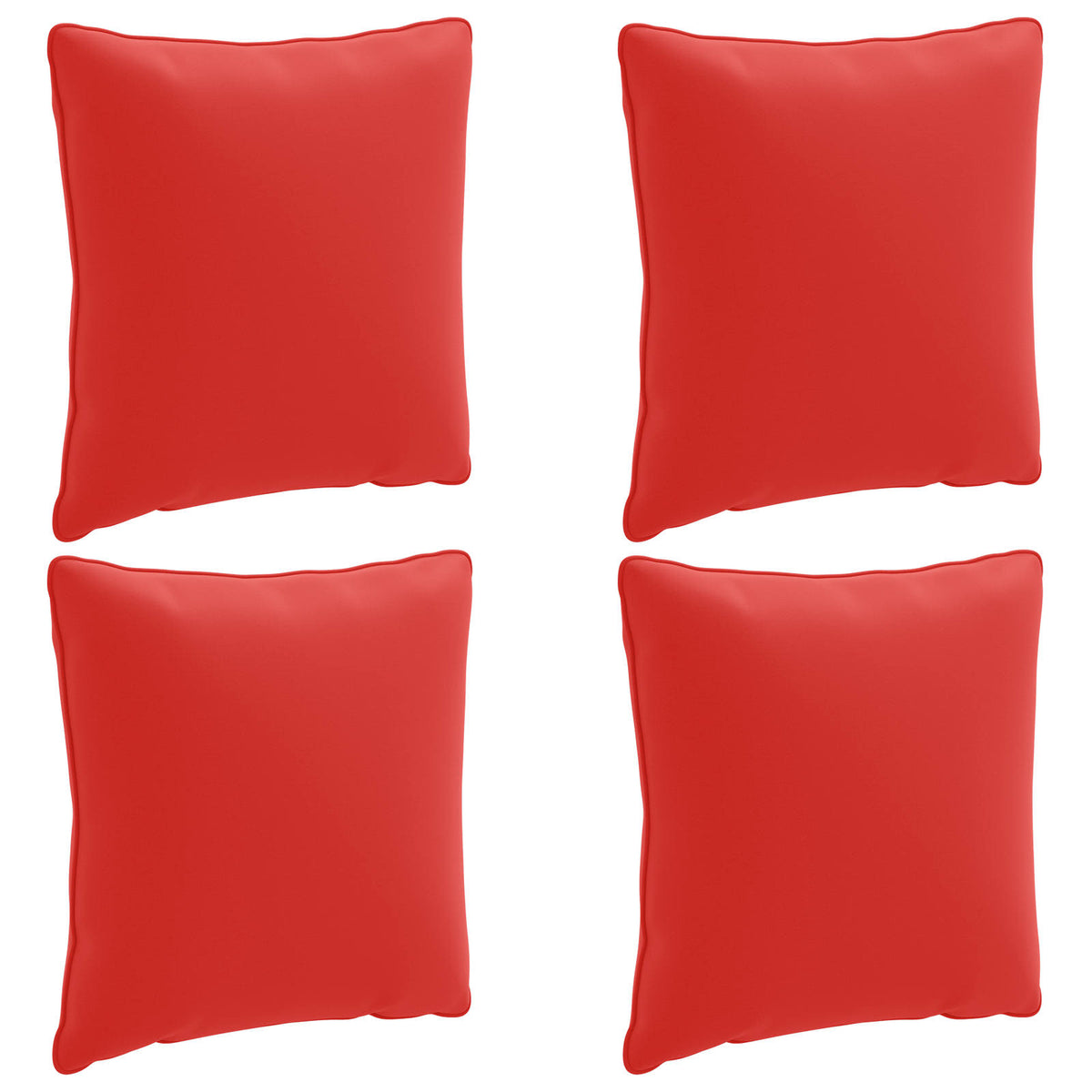 4-Delige Rugkussens PUTTEN 4 pcs 100% Polyester Rood