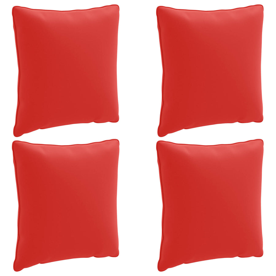 4-Delige Rugkussens PUTTEN 4 pcs 100% Polyester Rood
