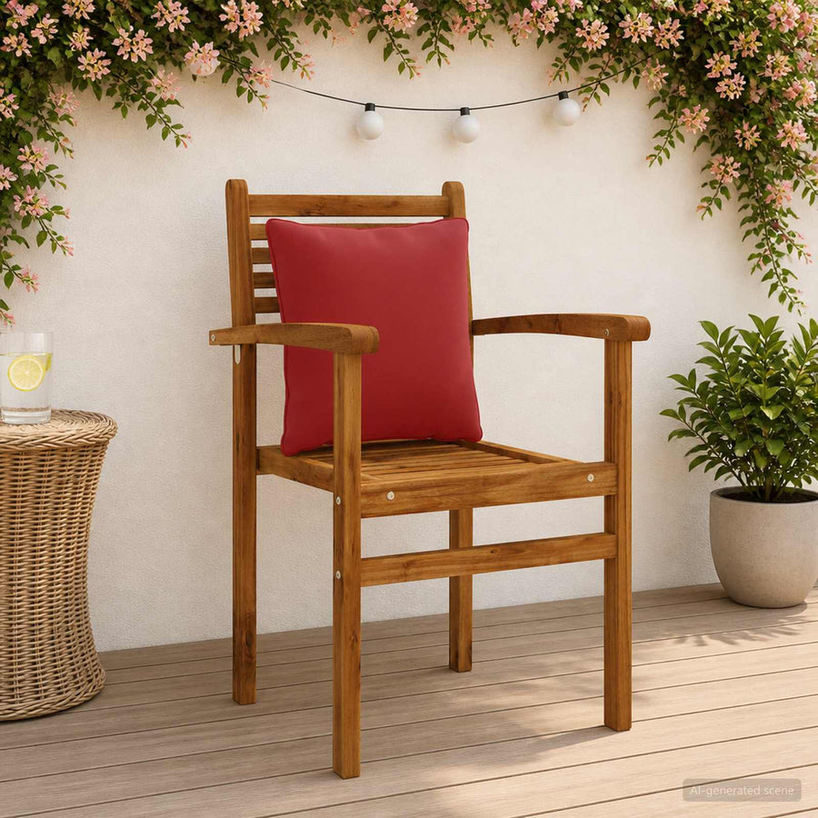 4-Delige Rugkussens PUTTEN 4 pcs 100% Polyester Wijnrood