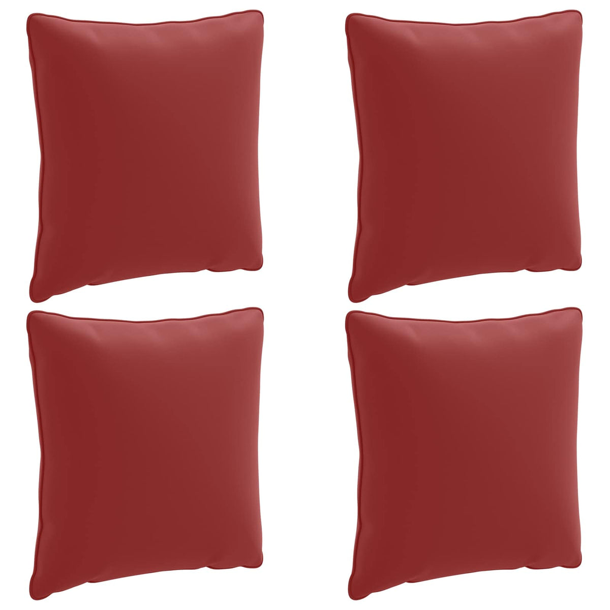 4-Delige Rugkussens PUTTEN 4 pcs 100% Polyester Wijnrood