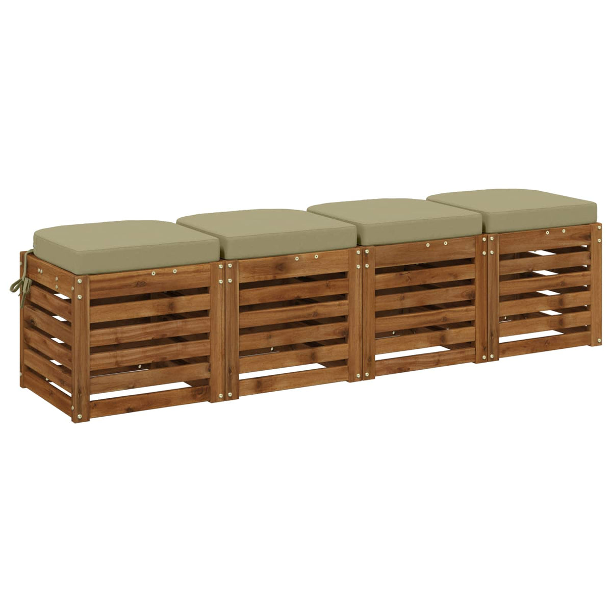 4-delige Zitkussens SOEST 4 pcs 100% Polyester Lichtgroen