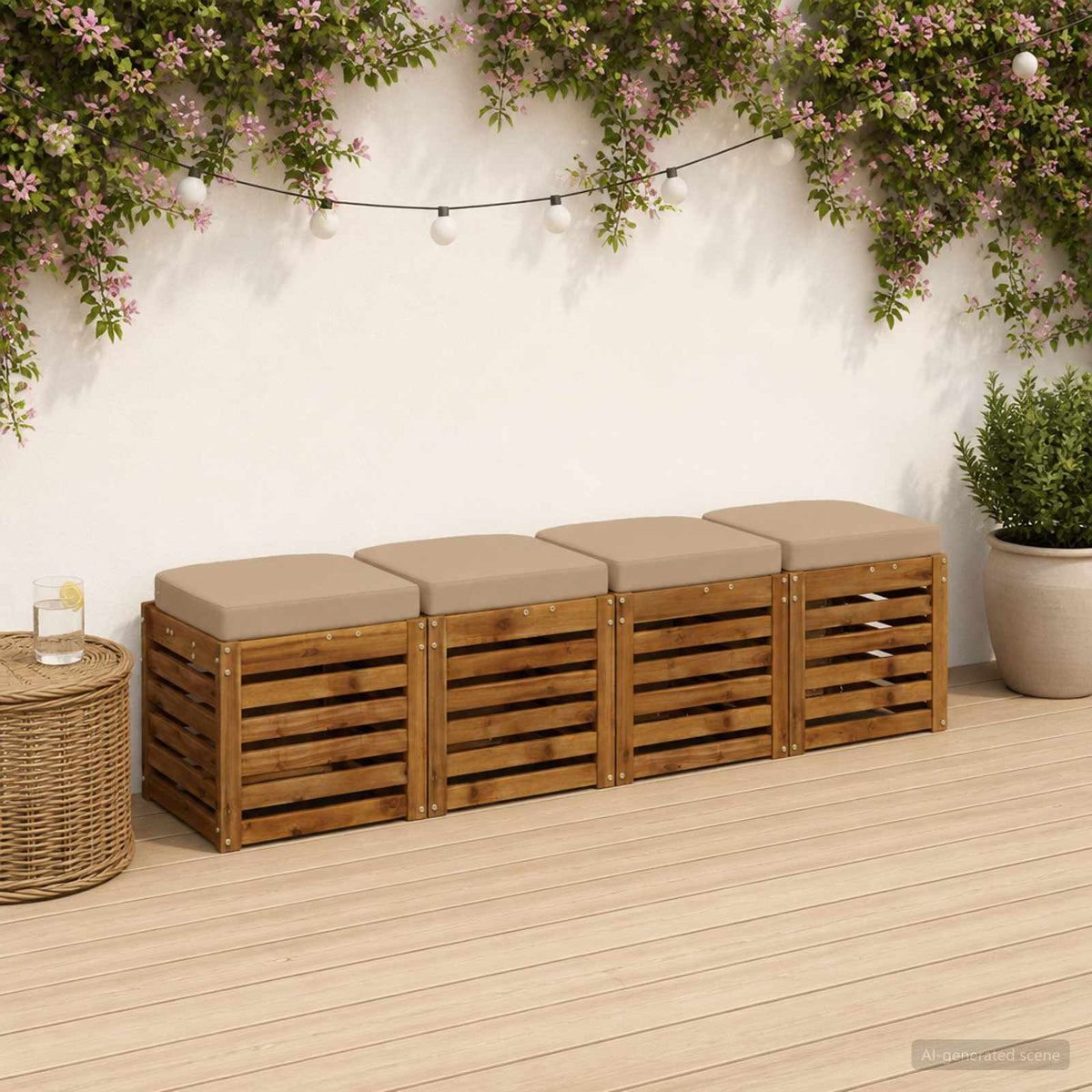 4-delige Zitkussens SOEST 4 pcs 100% Polyester Zand