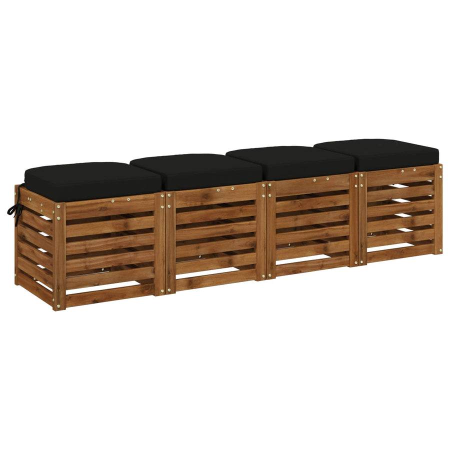 4-delige Zitkussens SOEST 4 pcs 100% Polyester Zwart