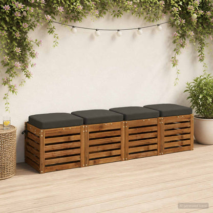 4-delige Zitkussens SOEST 4 pcs 100% Polyester Antraciet