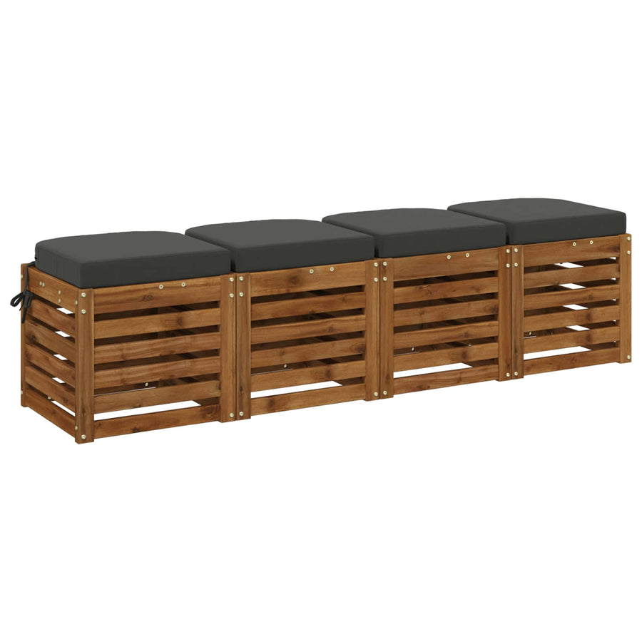 4-delige Zitkussens SOEST 4 pcs 100% Polyester Antraciet
