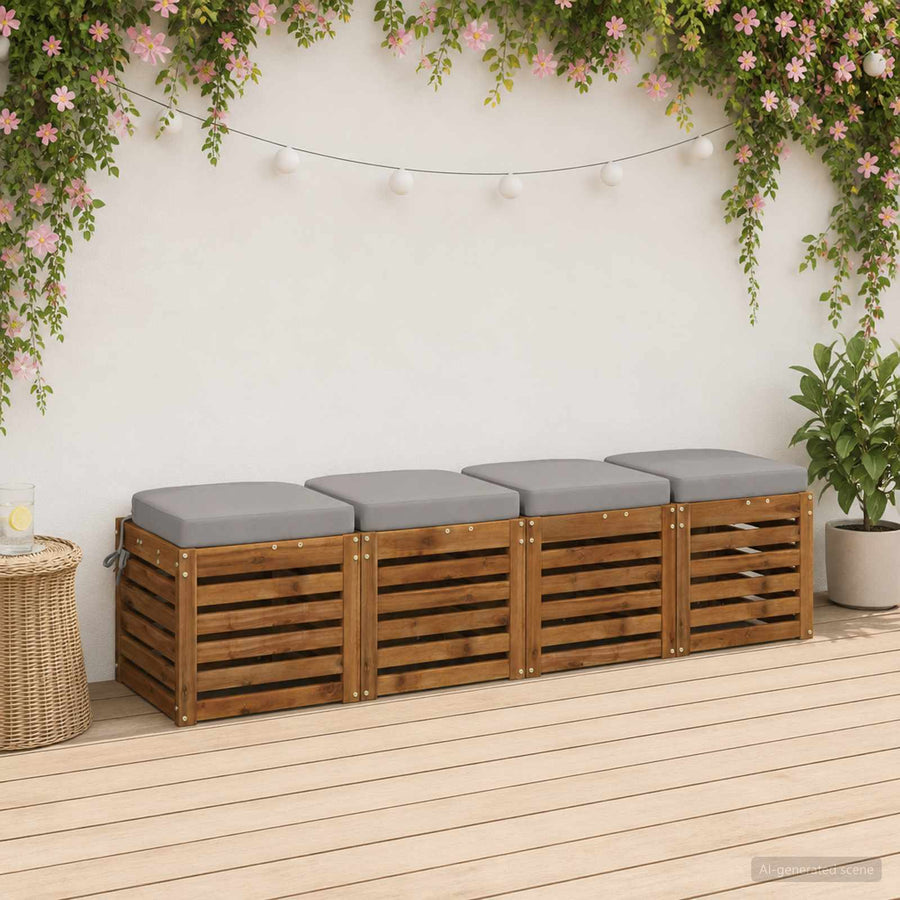 4-delige Zitkussens SOEST 4 pcs 100% Polyester Grijs