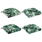 Zitkussens 4 stuks groen bladpatroon polyester