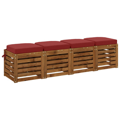 4-delige Zitkussens SOEST 4 pcs 100% Polyester Wijnrood