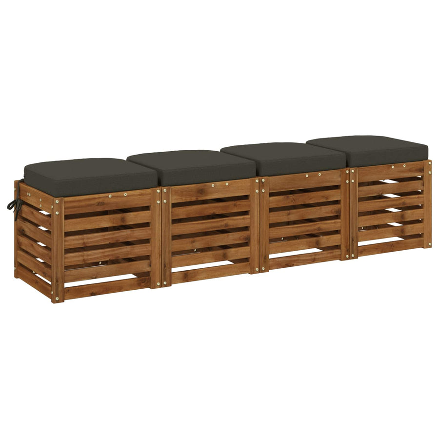 4-delige Zitkussens SOEST 4 pcs 100% Polyester Antraciet