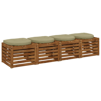 4-Piece Zitkussens 4 st 100% Polyester Lichtgroen