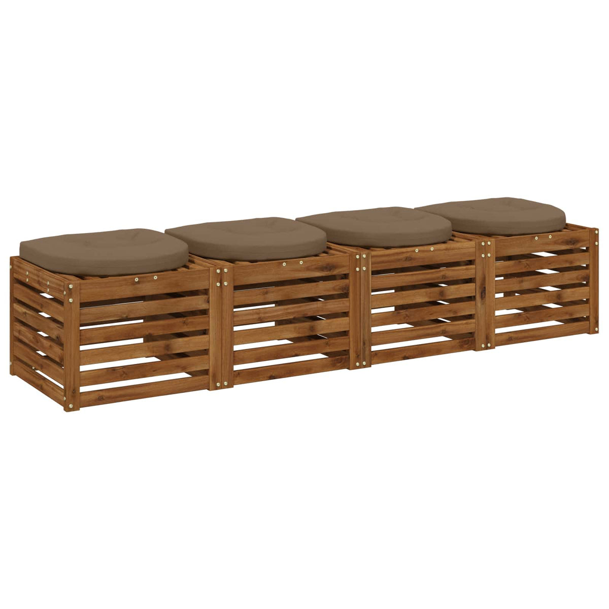 4-Piece Zitkussens 4 st 100% Polyester Taupe 40 x 40 x 5 cm
