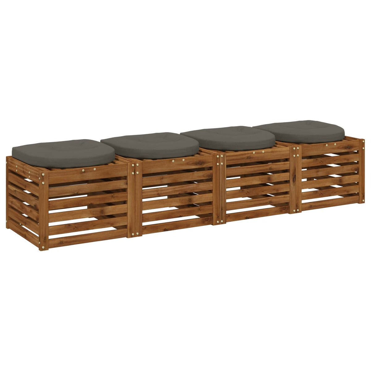 4-Piece Zitkussens 4 st 100% Polyester Grijs 40 x 40 x 5 cm