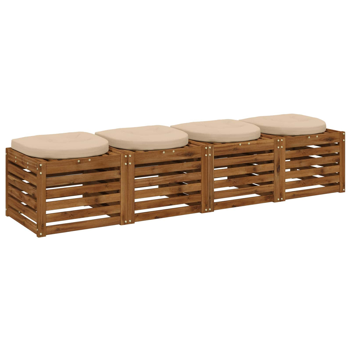 4-Piece Zitkussens 4 st 100% Polyester Crèmekleurig