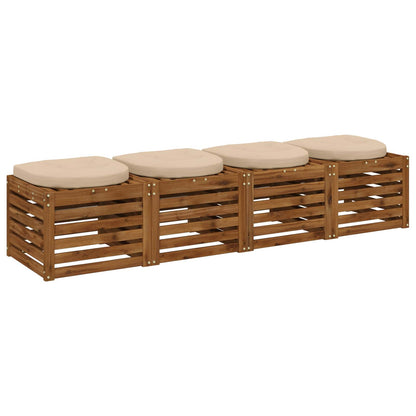 4-Piece Zitkussens 4 st 100% Polyester Crèmekleurig