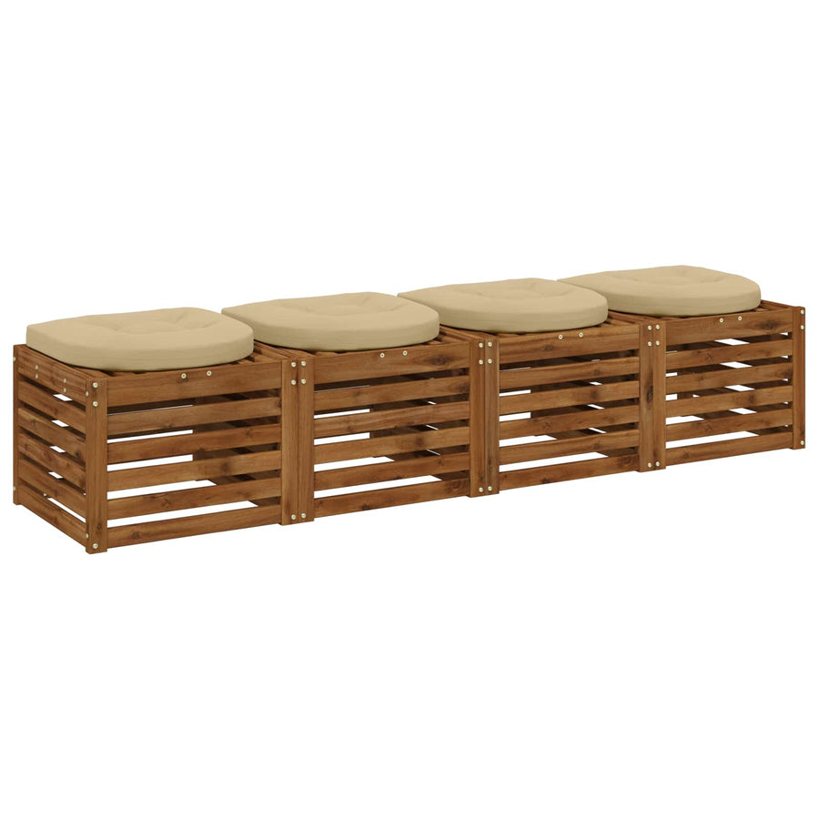 4-Piece Zitkussens 4 st 100% Polyester Beige 40 x 40 x 5 cm