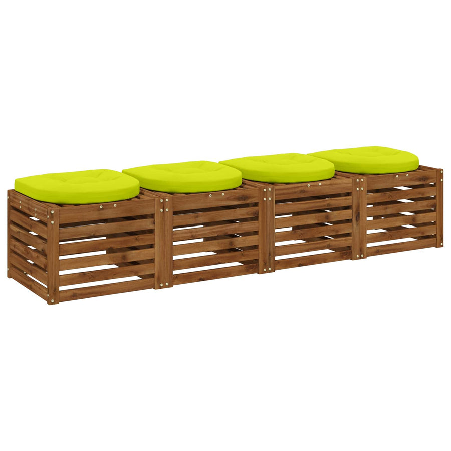 4-Piece Zitkussens 4 st 100% Polyester Helder groen