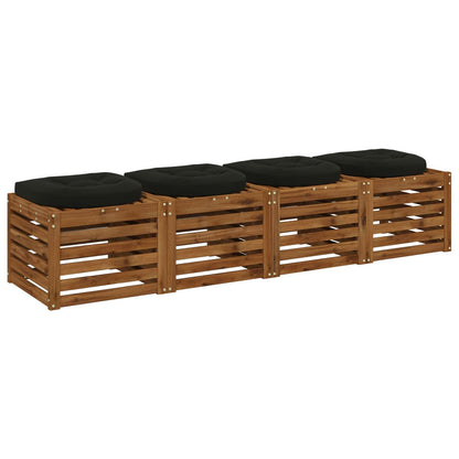 4-Piece Zitkussens 4 st 100% Polyester Zwart 40 x 40 x 5 cm