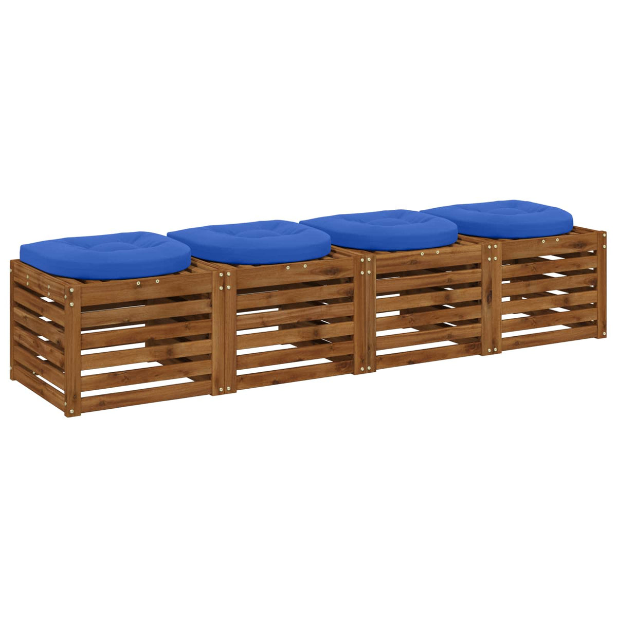 4-Piece Zitkussens 4 st 100% Polyester Koninklijk Blauw