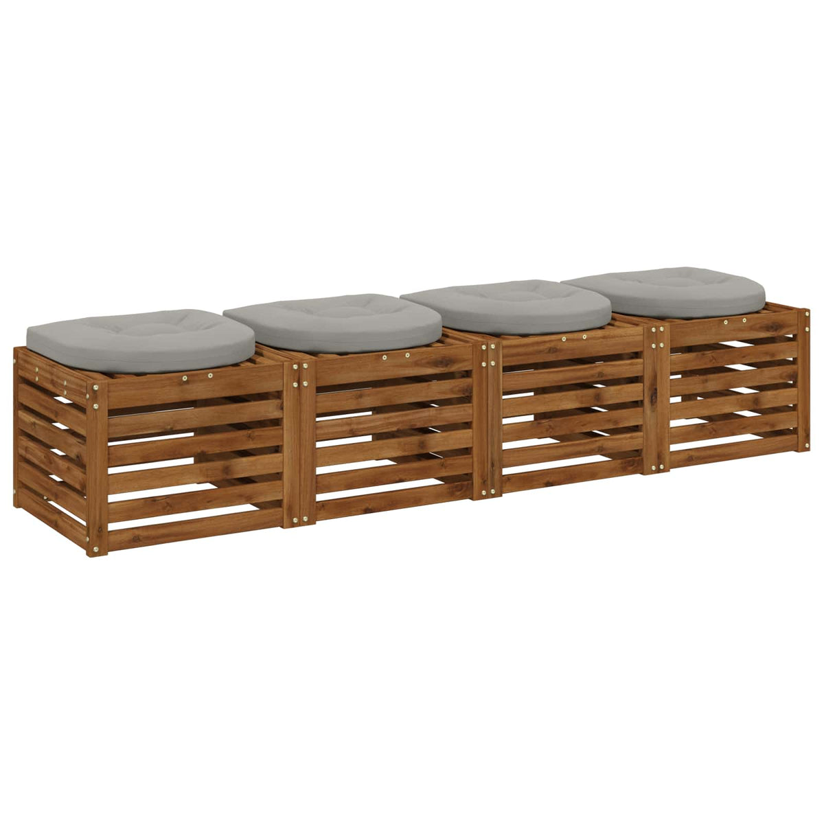 4-Piece Zitkussens 4 st 100% Polyester Grijs 40 x 40 x 5 cm