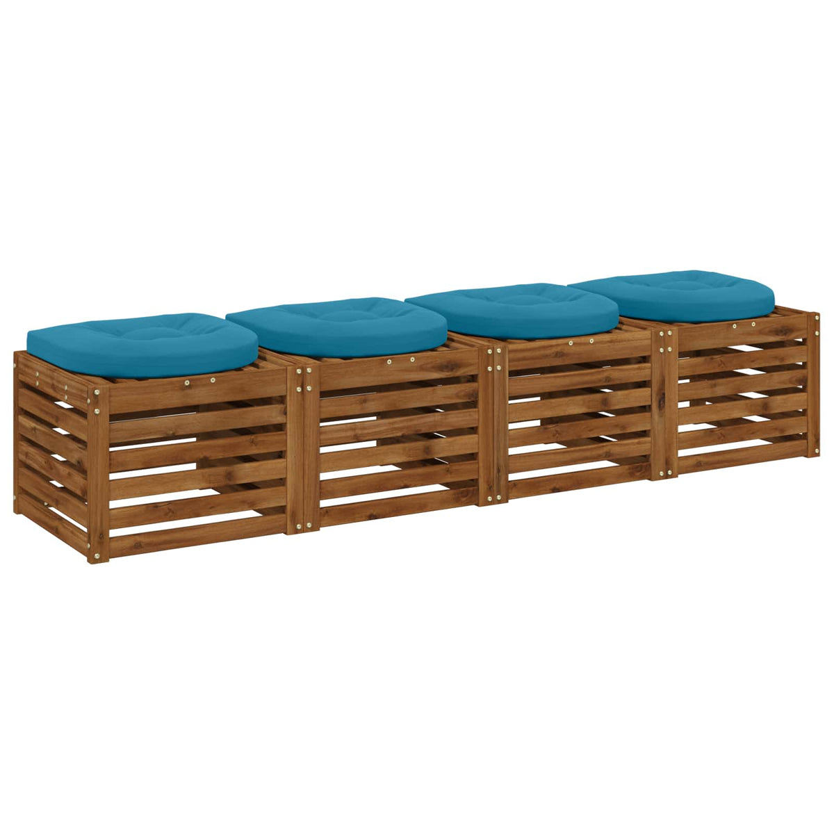 4-Piece Zitkussens 4 st 100% Polyester Lichtblauw