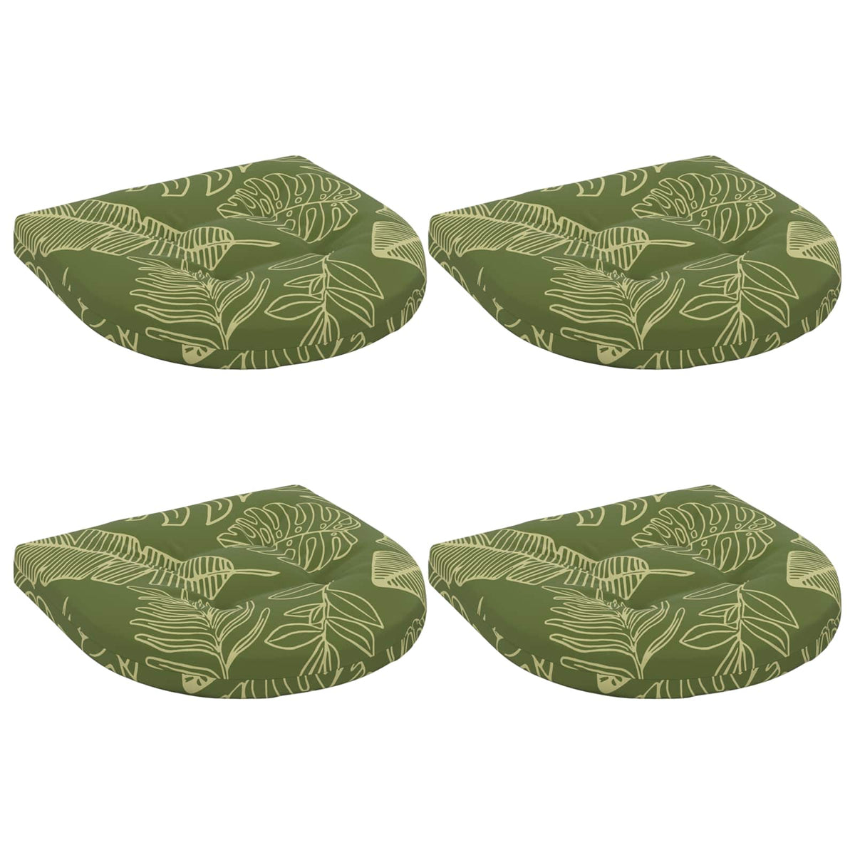 4-Piece Zitkussens 4 st 100% Polyester Bladontwerp