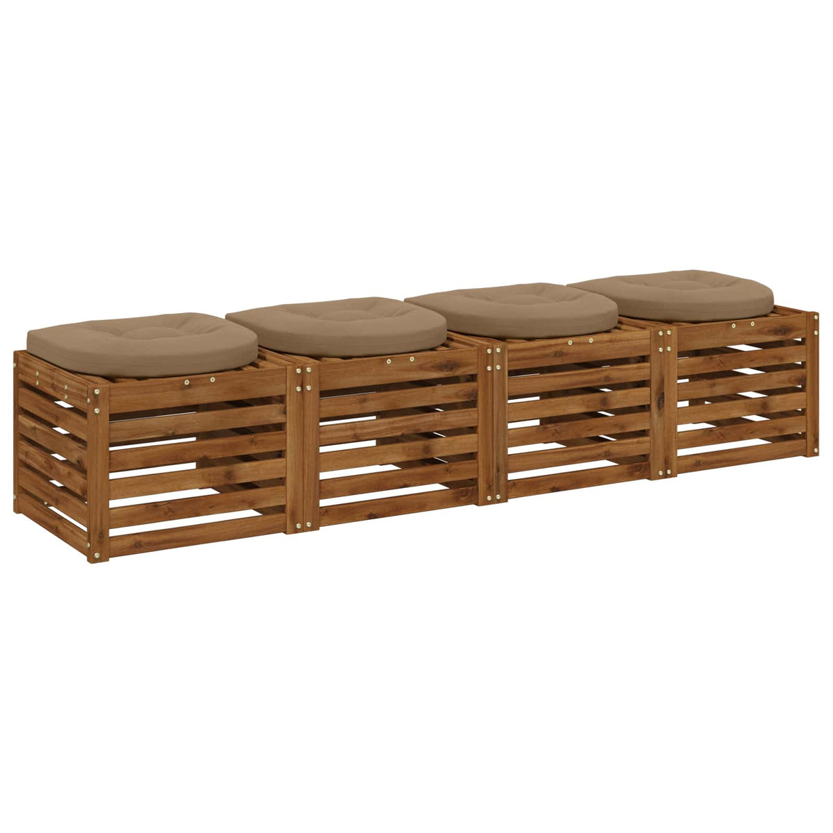 4-Piece Zitkussens 4 st 100% Polyester Taupe 40 x 40 x 5 cm