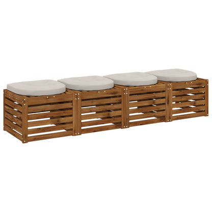 4-Piece Zitkussens 4 st 100% Polyester Wit 45 x 45 x 5 cm