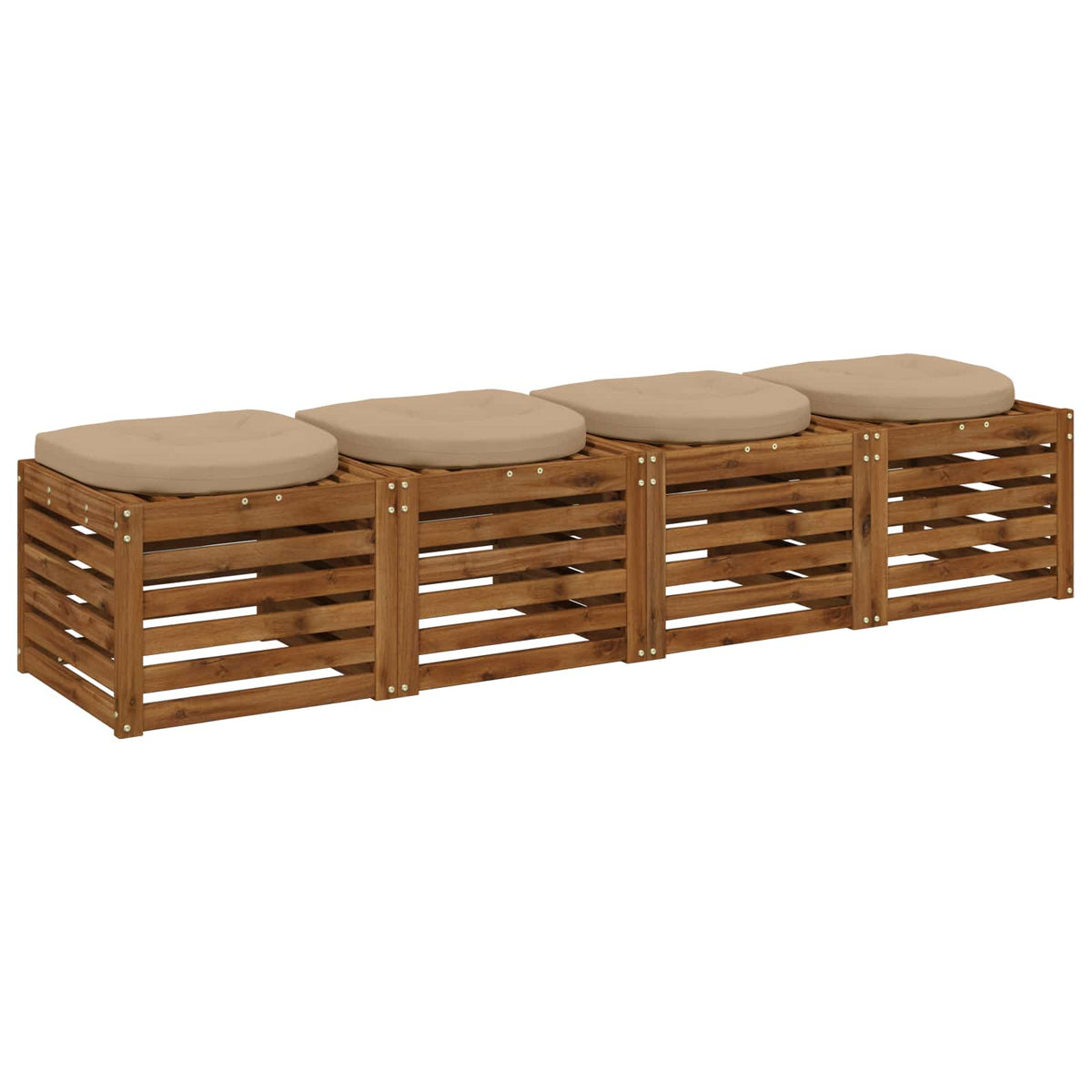 4-Piece Zitkussens 4 st 100% Polyester Zand 45 x 45 x 5 cm