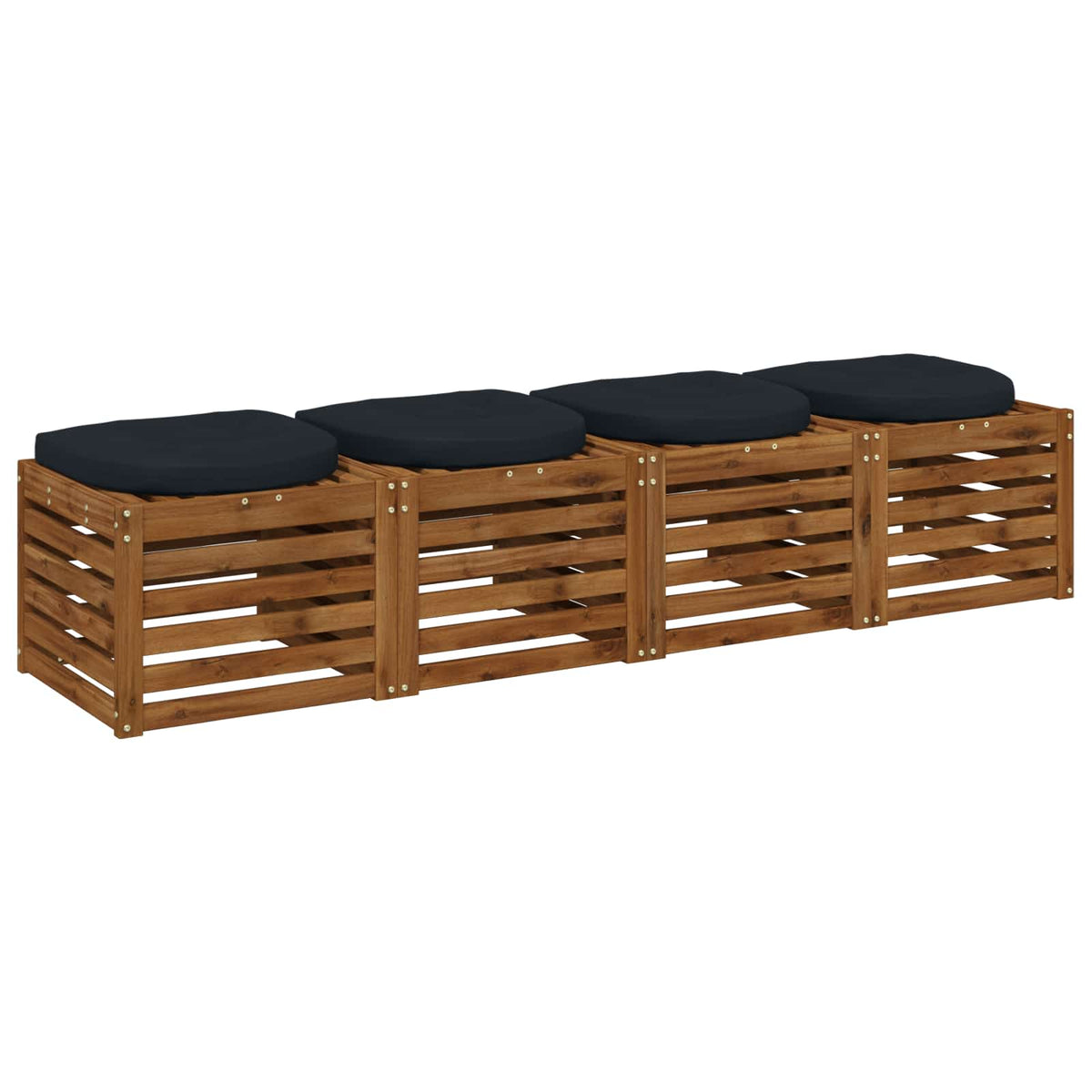 4-Piece Zitkussens 4 st 100% Polyester Donkerblauw