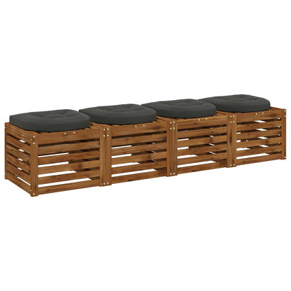 4-Piece Zitkussens 4 st 100% Polyester Antraciet 45 x 45 x 5 cm