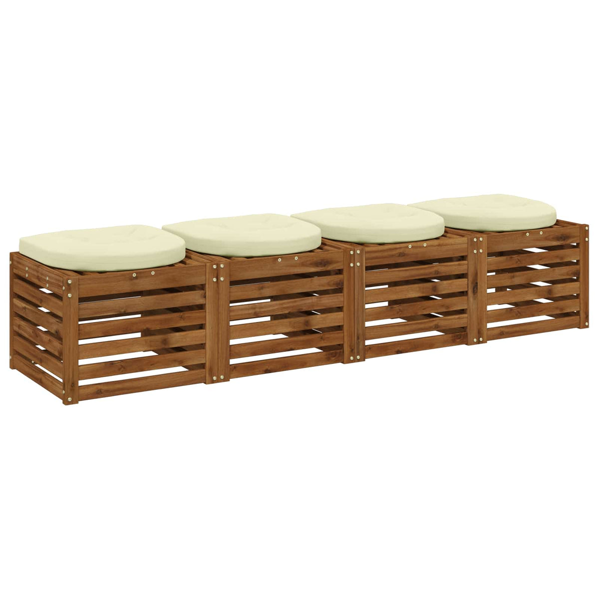 4-Piece Zitkussens 4 st 100% Polyester Crèmekleurig