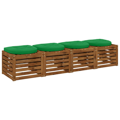4-Piece Zitkussens 4 st 100% Polyester Groen 45 x 45 x 5 cm