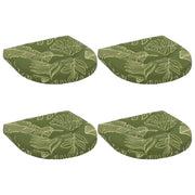 Zitkussens set van 4 bladprint groen polyester