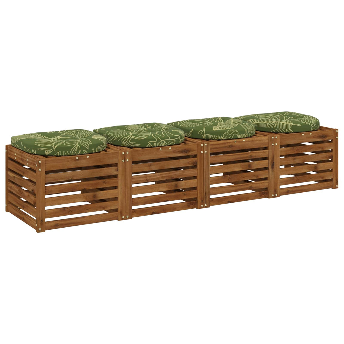 4-Piece Zitkussens 4 st 100% Polyester Bladontwerp