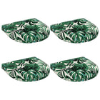 Zitkussens 4 stuks groen bladpatroon polyester