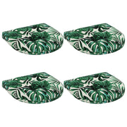 Zitkussens 4 stuks groen bladpatroon polyester