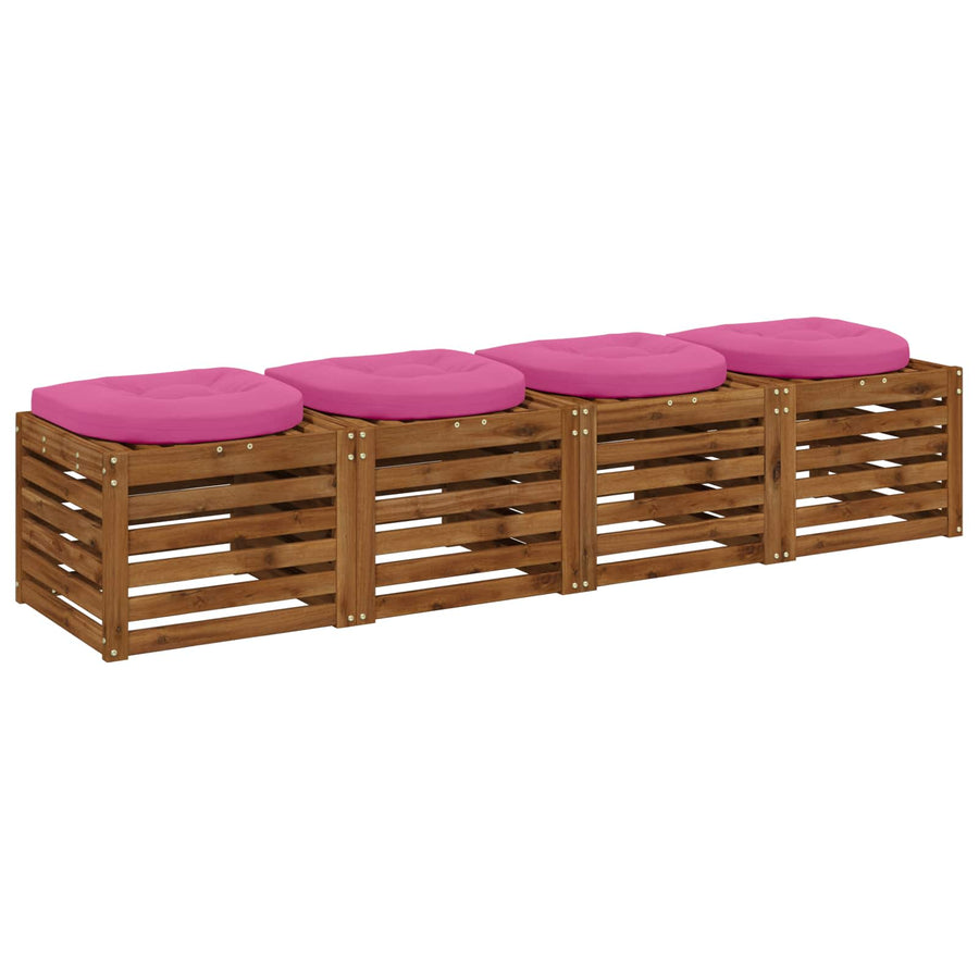 4-Piece Zitkussens 4 st 100% Polyester Roze 45 x 45 x 5 cm