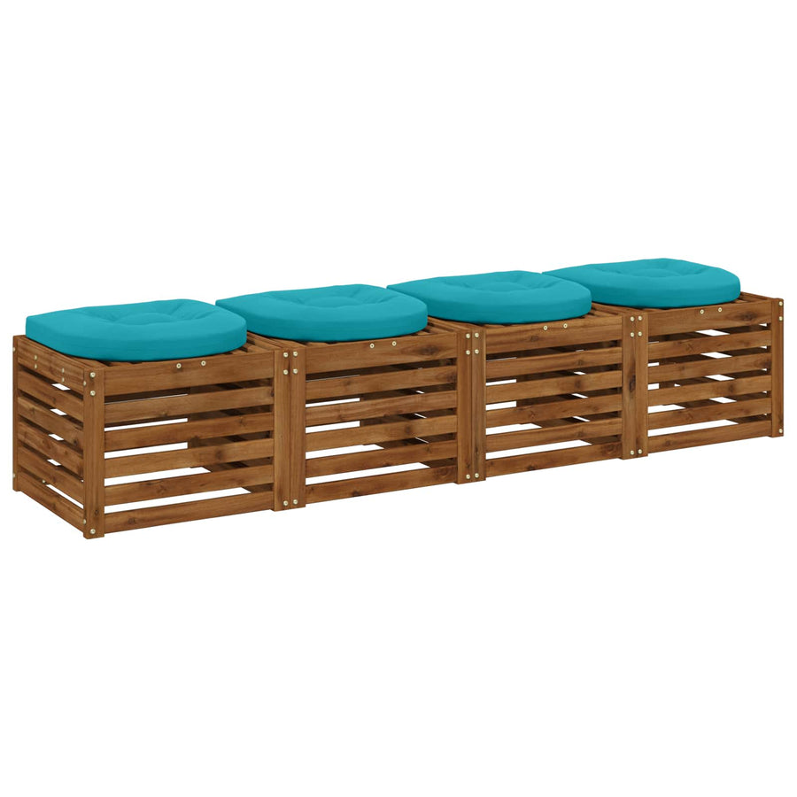 4-Piece Zitkussens 4 st 100% Polyester Turquoise 45 x 45 x 5 cm