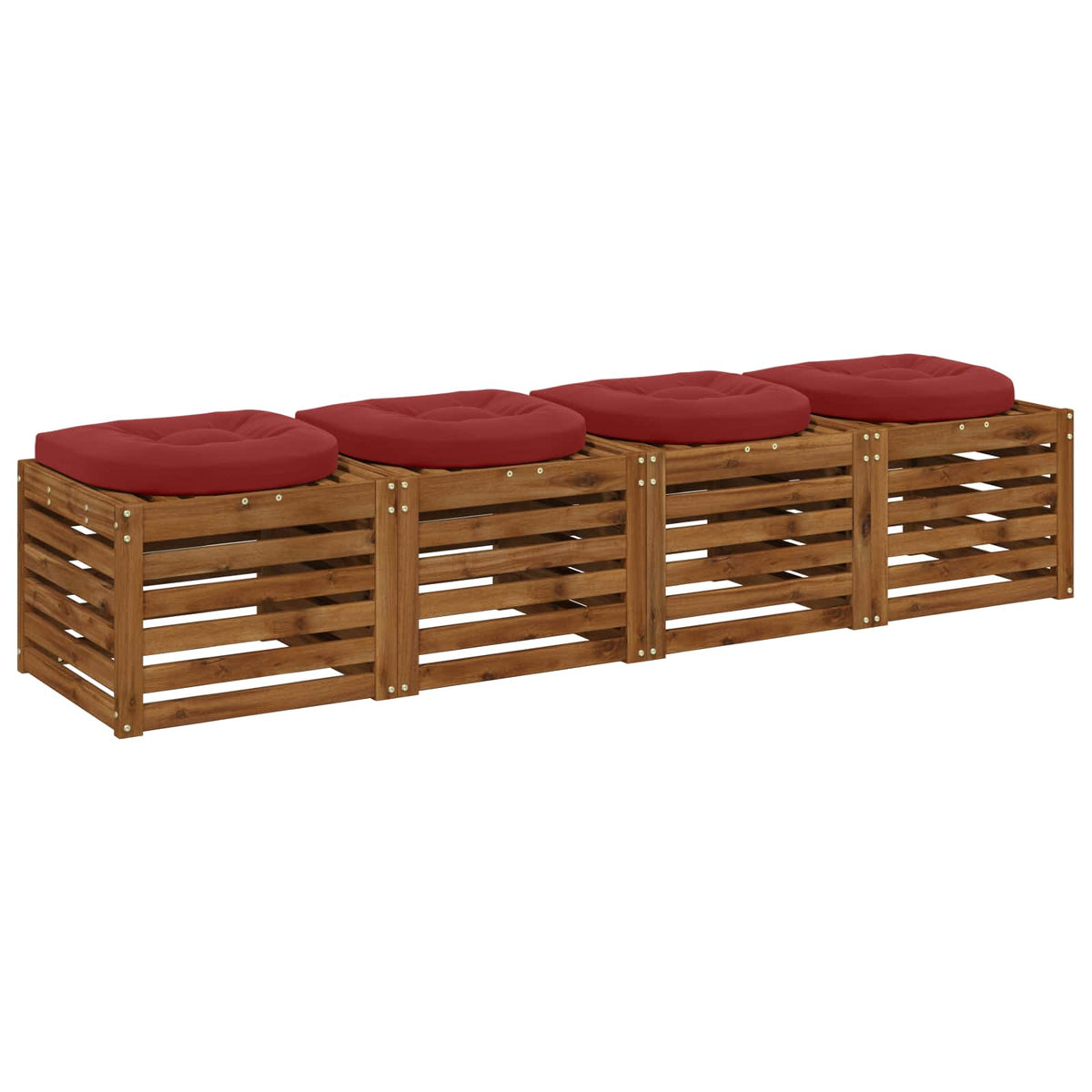 4-Piece Zitkussens 4 st 100% Polyester Wijnrood 45 x 45 x 5 cm