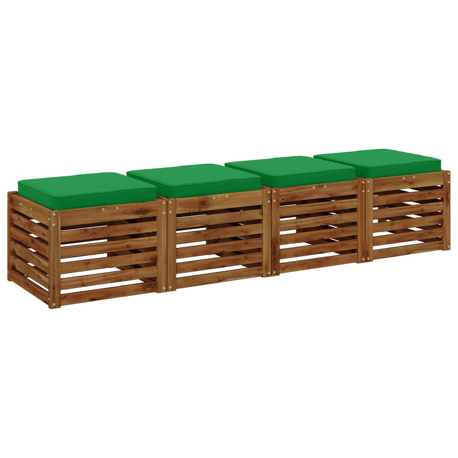 4-Piece Zitkussens VUGHT 4 pcs 100% Polyester Groen